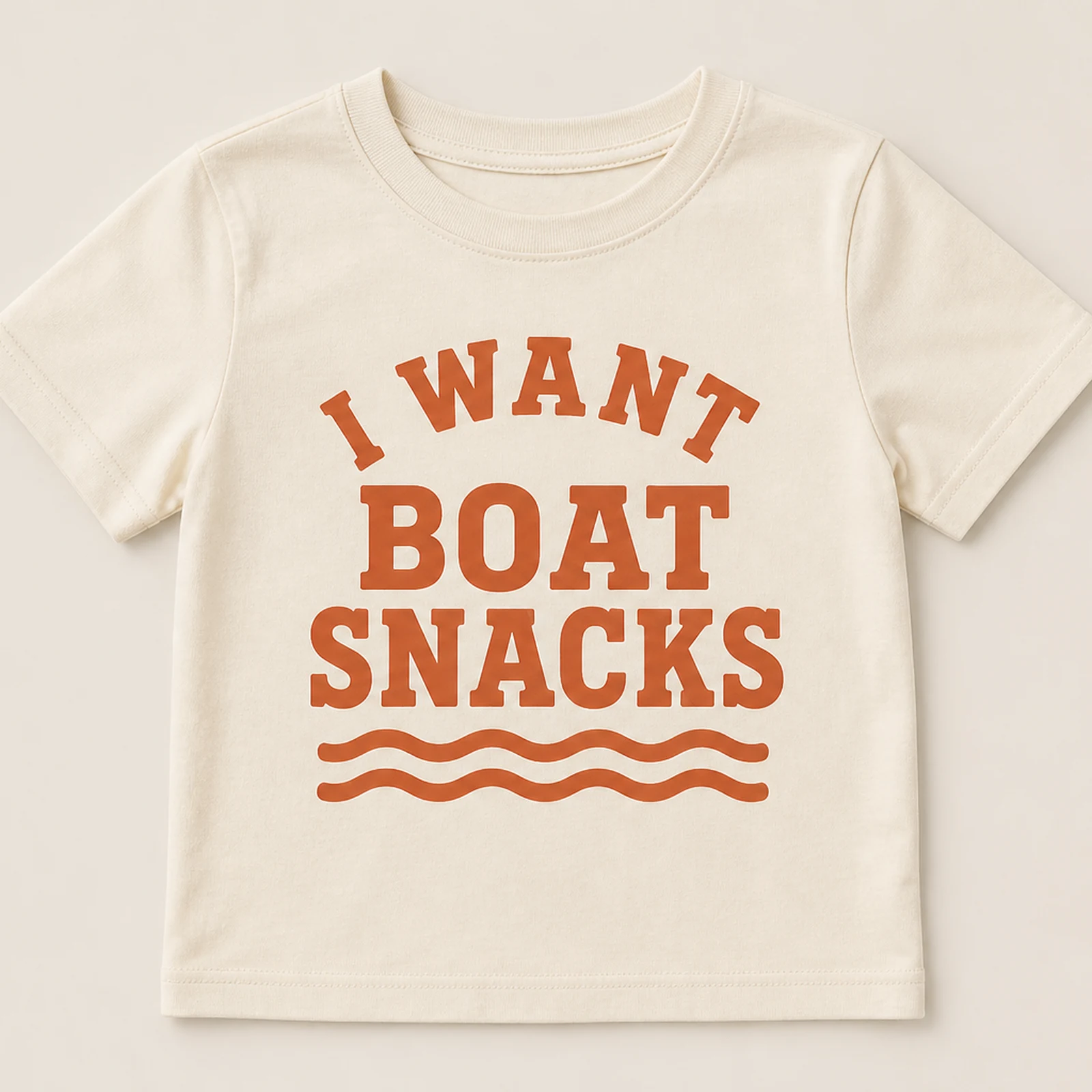 Boat Snacks toddler tee in oyster