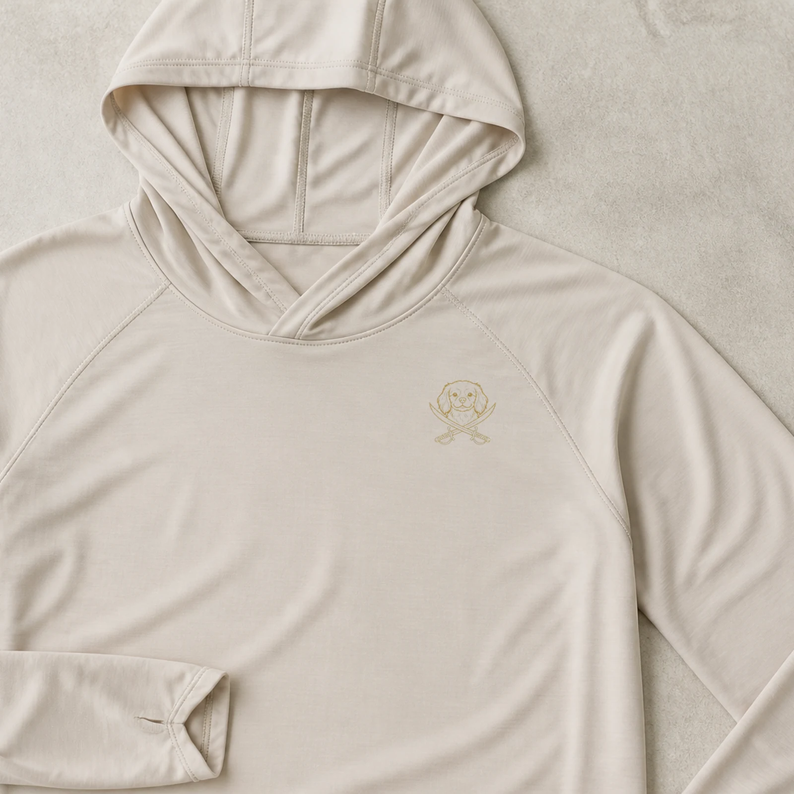 UPF hoodie in sand